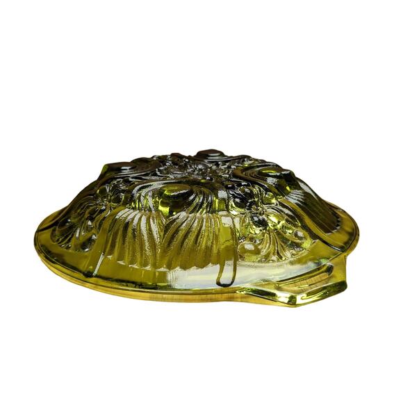 Vintage Divided Indiana Glass Side Condiment Vegetable Dish Plate Green Retro - Picture 9 of 16